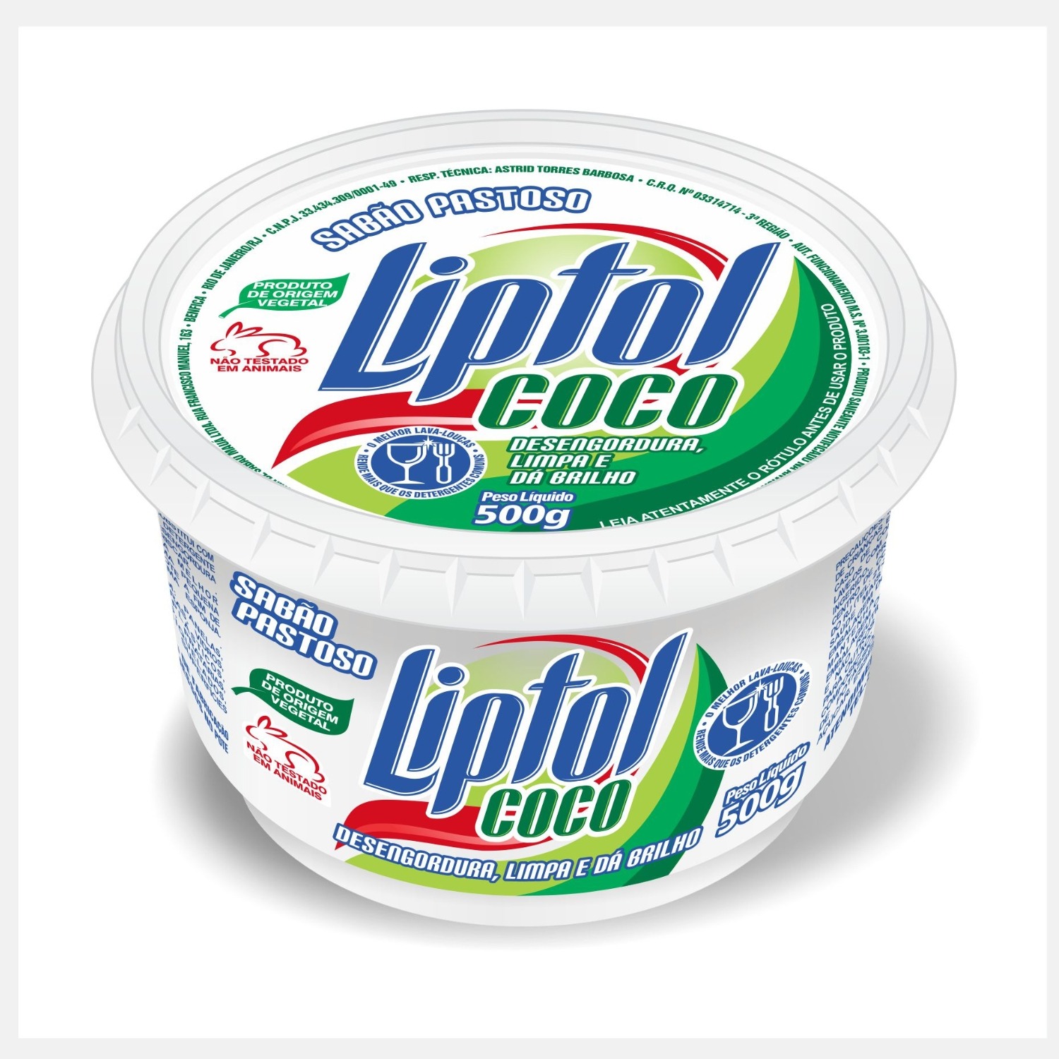 Liptol Coco - Sabão Pastoso 500g